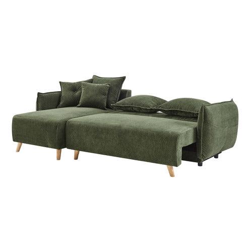 CORE LIVING THOMAS 3 SEATER DOUBLE SOFA BED WITH LEFT CHAISE