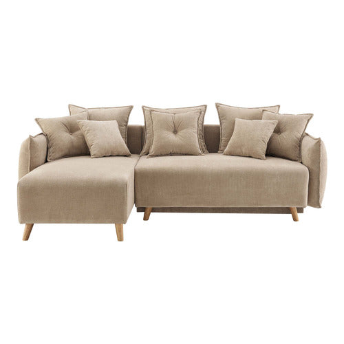 CORE LIVING THOMAS 3 SEATER DOUBLE SOFA BED WITH LEFT CHAISE