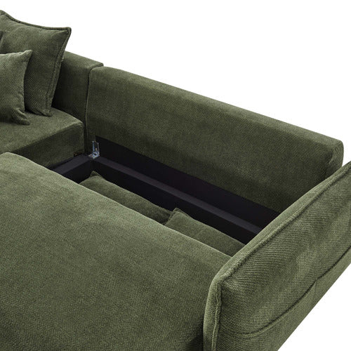 CORE LIVING THOMAS 3 SEATER DOUBLE SOFA BED WITH LEFT CHAISE
