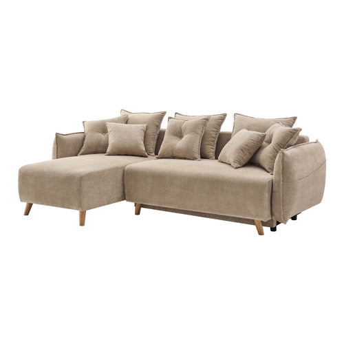 CORE LIVING THOMAS 3 SEATER DOUBLE SOFA BED WITH LEFT CHAISE