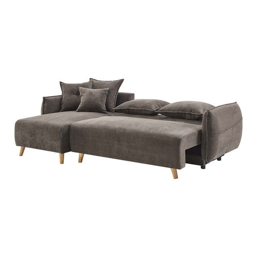 CORE LIVING THOMAS 3 SEATER DOUBLE SOFA BED WITH LEFT CHAISE