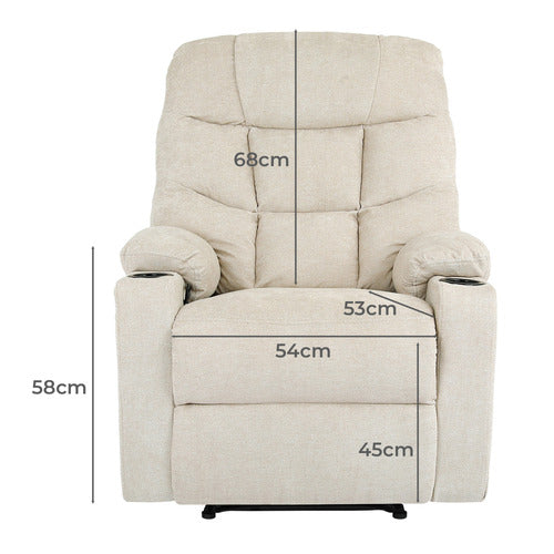 LIVING FUSION TOWSON UPHOLSTERED MASSAGE RECLINER ARMCHAIR