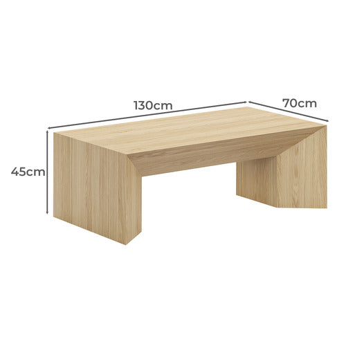 CONTINENTAL DESIGNS TRENTON AMERICAN OAK WOOD COFFEE TABLE