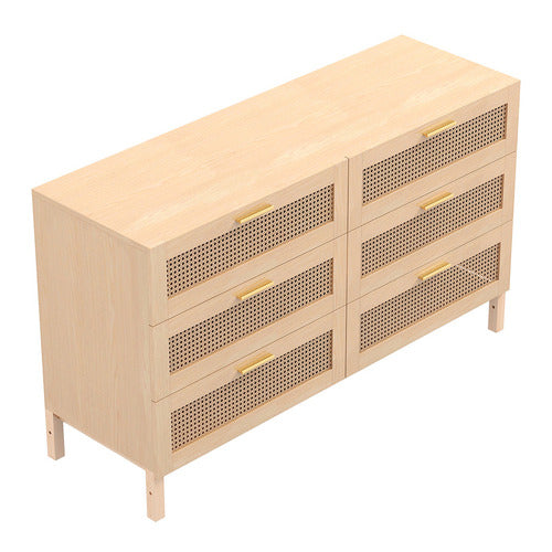 CHISWICK LIVING SENNA RATTAN 6 DRAWER CHEST