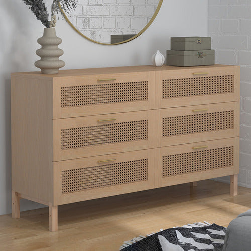 CHISWICK LIVING SENNA RATTAN 6 DRAWER CHEST