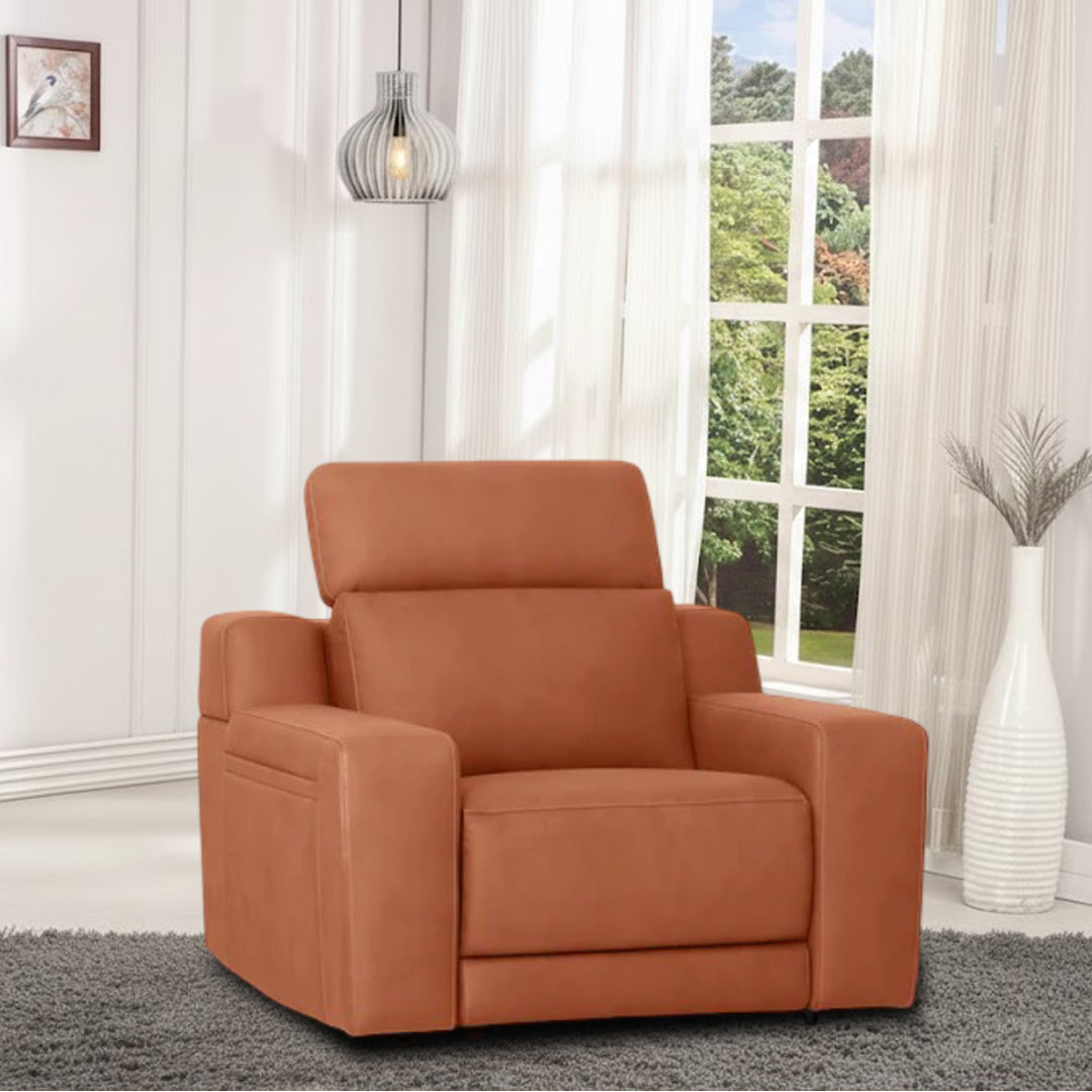 VANTRO FABRIC ELECTRIC RECLINER TANGERINE