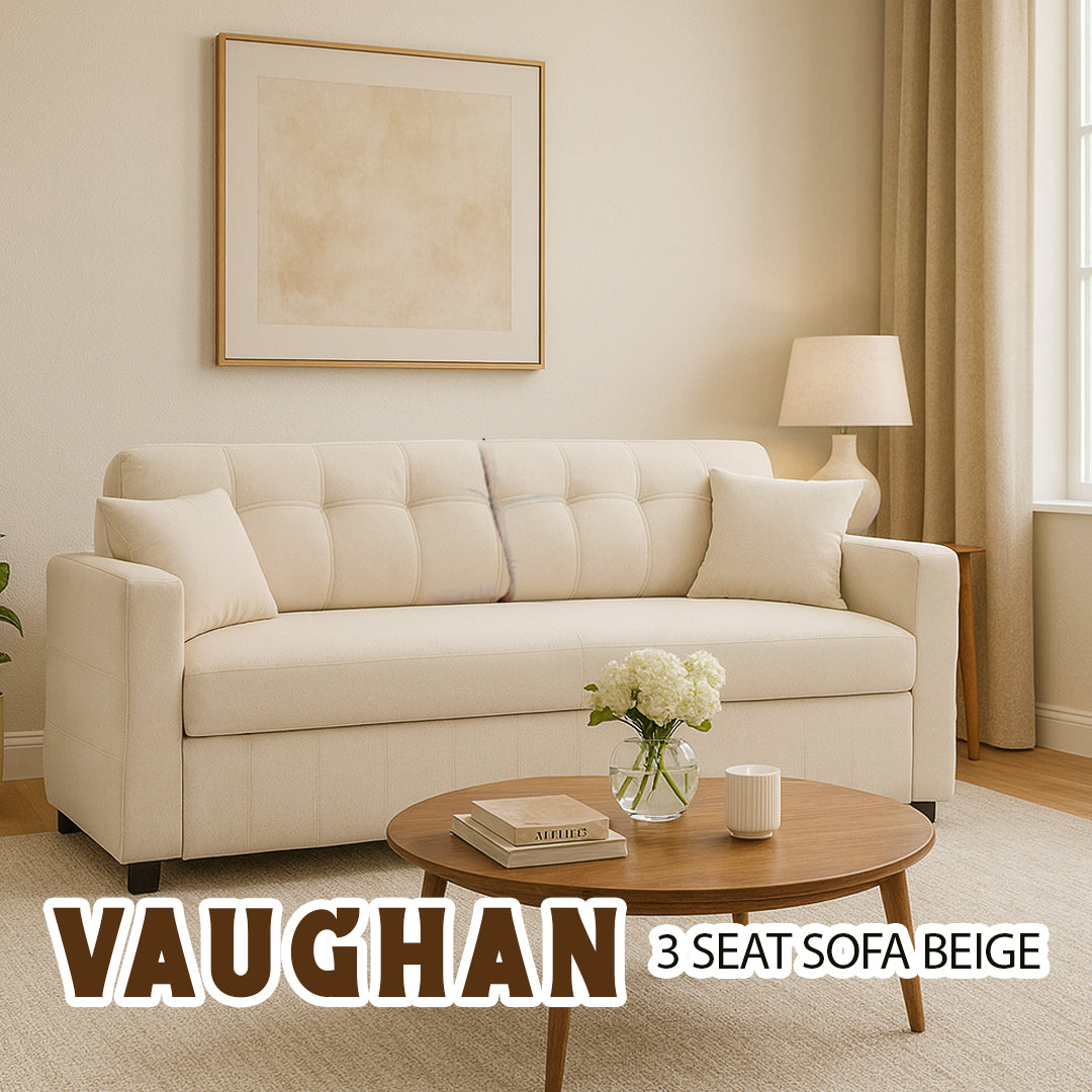 VAUGHAN 3 SEAT SOFA BEIGE