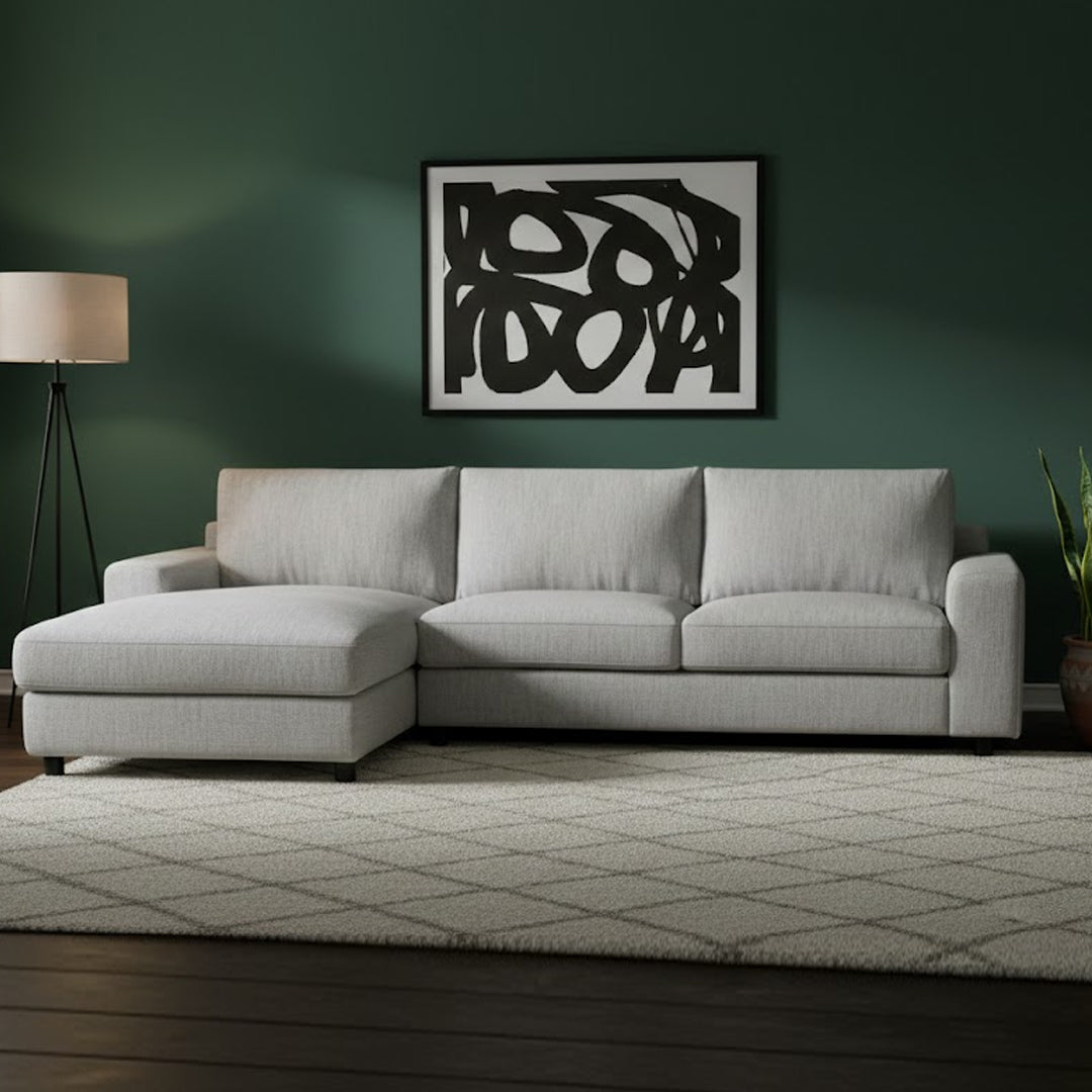 VERONICA FABRIC 3 SEAT LHF CHAISE STONE