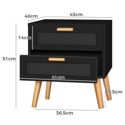 HOXTON ROOM VALENTIN 2 DRAWER BEDSIDE TABLE