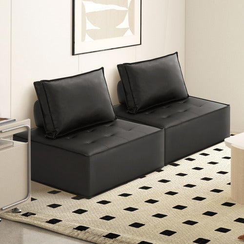 LIVING FUSION VALERI ARMLESS LOUNGE CHAIRS (SET OF 2)