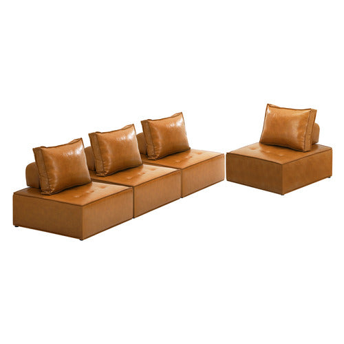 LIVING FUSION VALERI ARMLESS LOUNGE CHAIRS (SET OF 4)