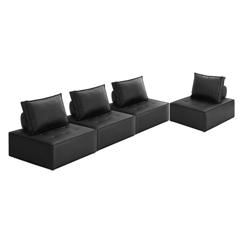 LIVING FUSION VALERI ARMLESS LOUNGE CHAIRS (SET OF 4)