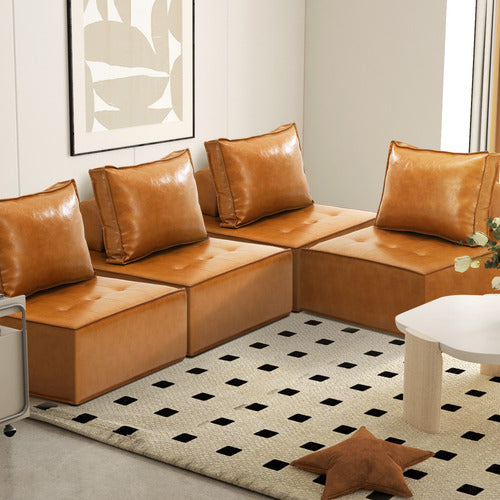 LIVING FUSION VALERI ARMLESS LOUNGE CHAIRS (SET OF 4)
