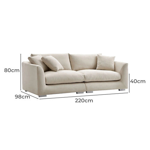 YORK STREET VERA 3 SEATER UPHOLSTERED SOFA