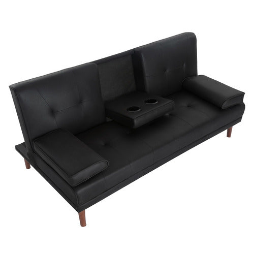EVER DREAMING LIVING VERNICE 3 SEATER FAUX LEATHER SOFA BED