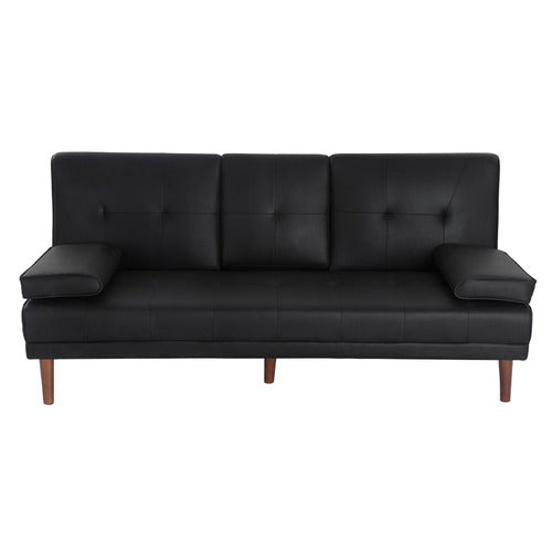 EVER DREAMING LIVING VERNICE 3 SEATER FAUX LEATHER SOFA BED