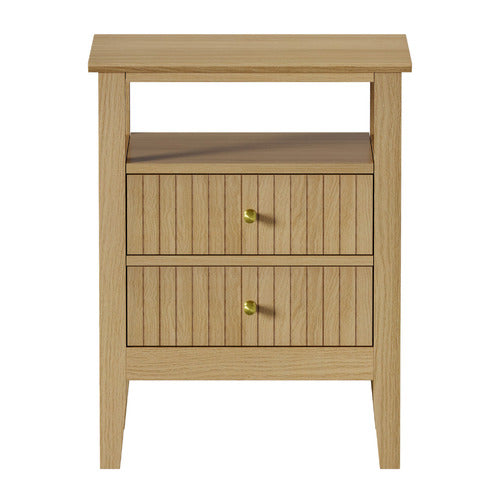 LIVING FUSION HILDA 2 DRAWER BEDSIDE TABLE