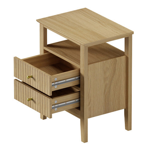 LIVING FUSION HILDA 2 DRAWER BEDSIDE TABLE
