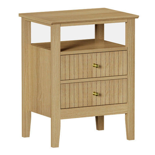 LIVING FUSION HILDA 2 DRAWER BEDSIDE TABLE