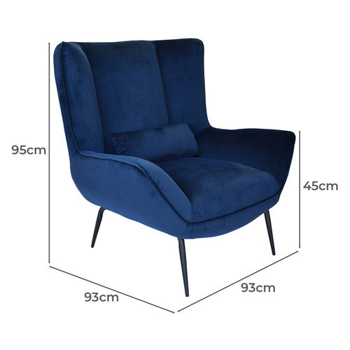BROOKLYN AND BELLA VICTORIA VELVET WINGBACK ARMCHAIR