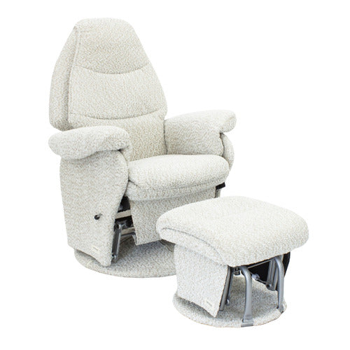 BABYHOOD 2 PIECE VOGUE BOUCLE GLIDER CHAIR & OTTOMAN SET