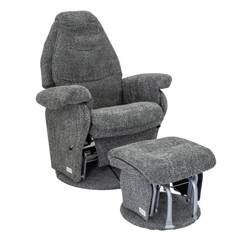 BABYHOOD 2 PIECE VOGUE BOUCLE GLIDER CHAIR & OTTOMAN SET