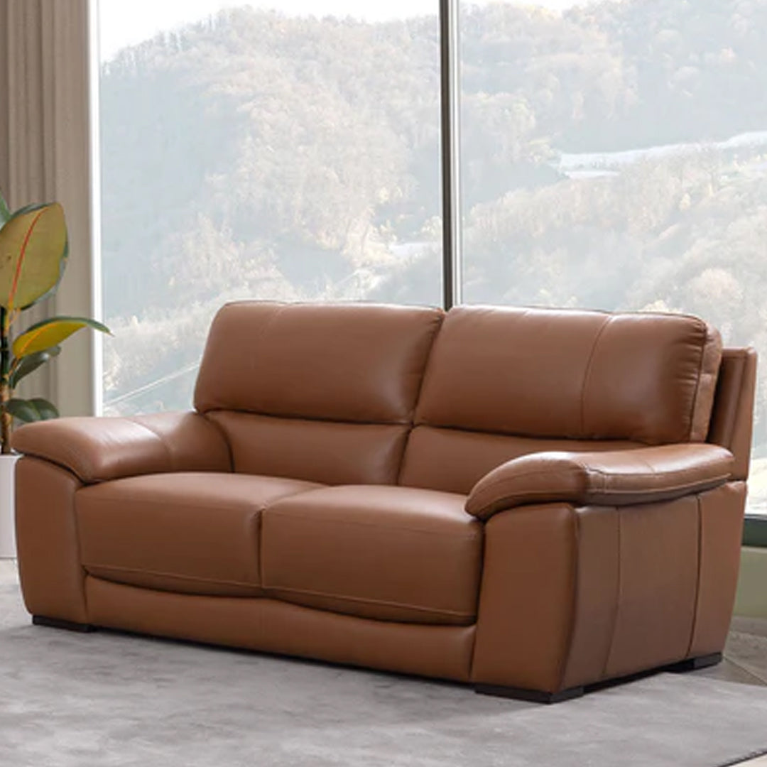 WILCOT LEATHER 2 SEATER SOFA TAN