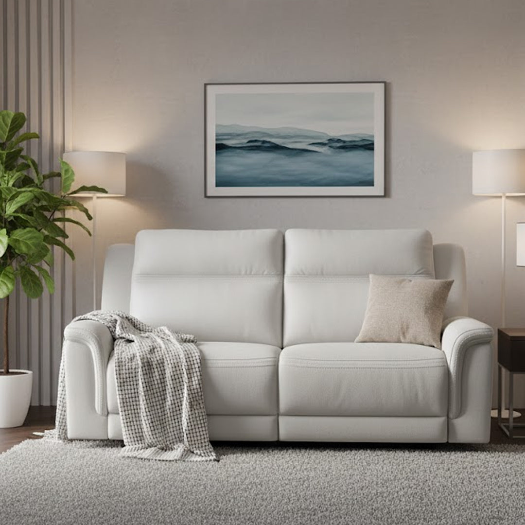 WOLFGANG FABRIC 2.5 SEATER ELECTRIC RECLINER LIGHT GREY