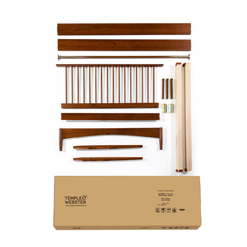 WARM BROWN LIAM PINE WOOD BED QUEEN