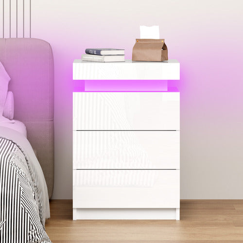 HOXTON ROOM WARREN 3 DRAWER LED BEDSIDE TABLES (SET OF 2)