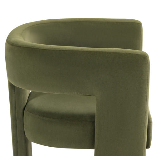 EVIE HOME POMAIRE 3 LEGGED VELVET OCCASIONAL CHAIR