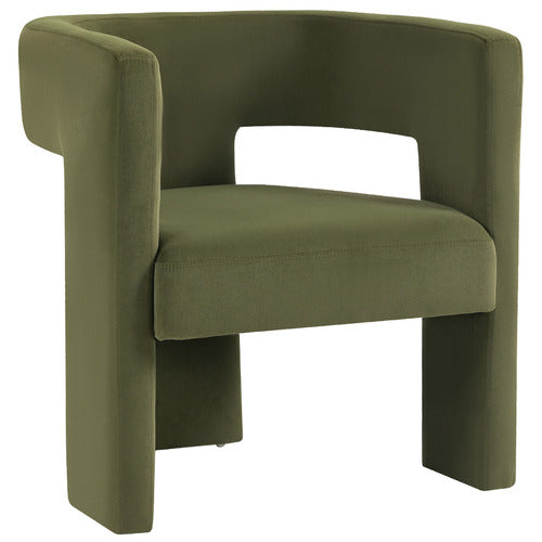 EVIE HOME POMAIRE 3 LEGGED VELVET OCCASIONAL CHAIR