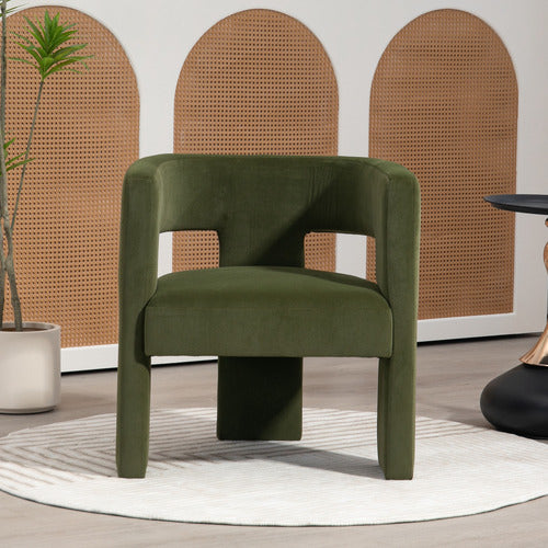 EVIE HOME POMAIRE 3 LEGGED VELVET OCCASIONAL CHAIR