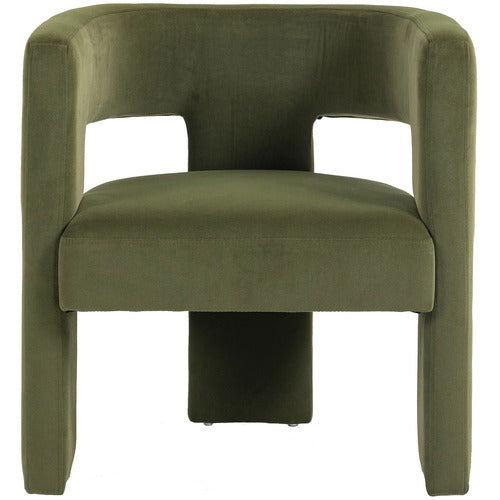 EVIE HOME POMAIRE 3 LEGGED VELVET OCCASIONAL CHAIR