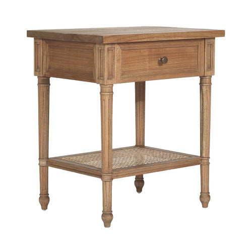 LILA INTERIORS WEATHERED OAK HAMILTON 57CM BEDSIDE TABLE