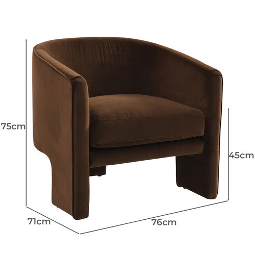 REXINGTON HOME WESLEY VELVET ARMCHAIR