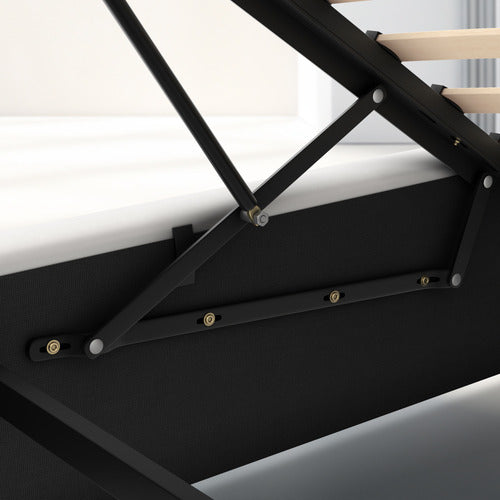 HOXTON ROOM WHITE ALPINE PU LEATHER GAS LIFT STORAGE BED WITH LED