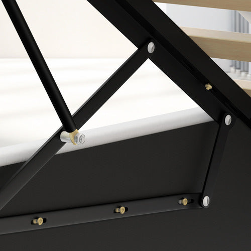 HOXTON ROOM WHITE CALEDON PU LEATHER GAS LIFT STORAGE BED WITH LED