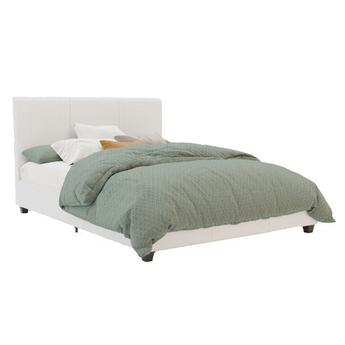 RAWSON & CO WHITE COMO PU LEATHER BED FRAME