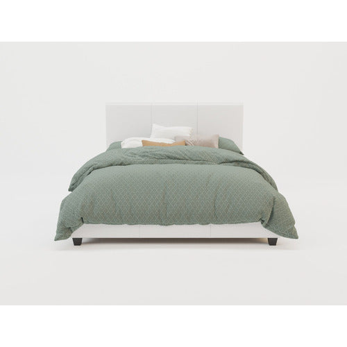 RAWSON & CO WHITE COMO PU LEATHER BED FRAME