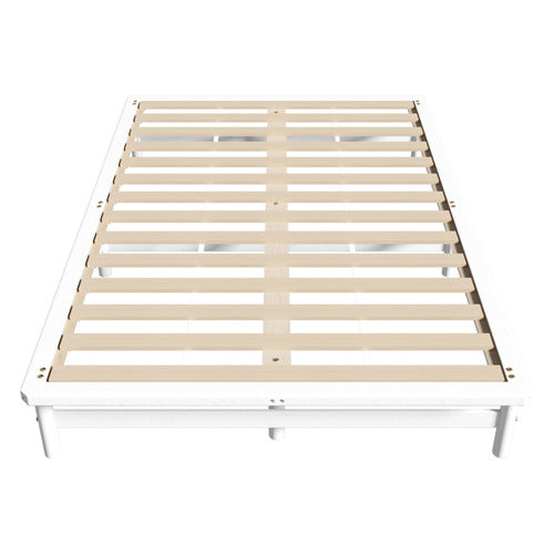 LIVING FUSION WHITE ELLISHA PINE WOOD BED BASE