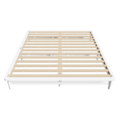 LIVING FUSION WHITE ELLISHA PINE WOOD BED BASE