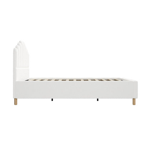 LIVING FUSION WHITE ELLORA BOUCLE BED FRAME