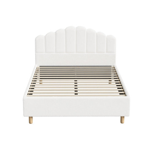 LIVING FUSION WHITE ELLORA BOUCLE BED FRAME