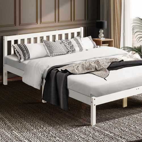 BRAXTON HOME WHITE HAMILTON PINE WOOD PLATFORM BED
