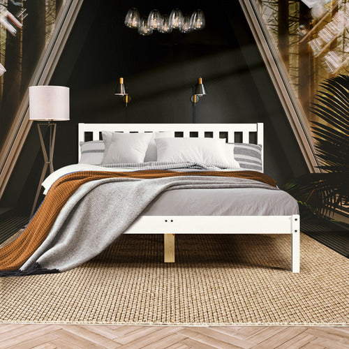 BRAXTON HOME WHITE HAMILTON PINE WOOD PLATFORM BED