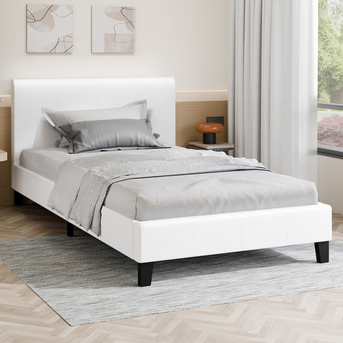 HOXTON ROOM WHITE KYLE FAUX LEATHER BED