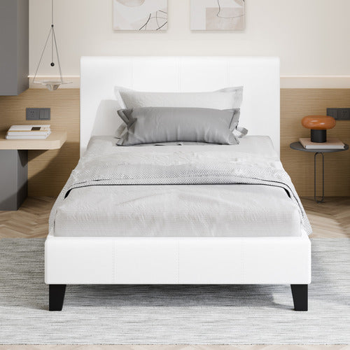 HOXTON ROOM WHITE KYLE FAUX LEATHER BED