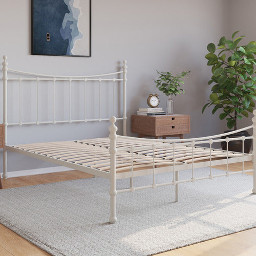 RAWSON & CO WHITE MODERN CLASSIC JULIA STEEL BED FRAME