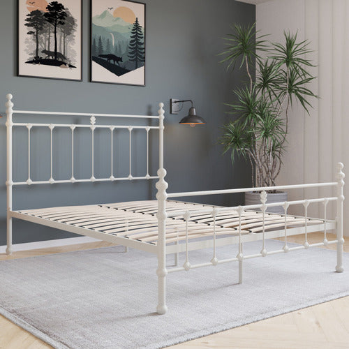 RAWSON & CO WHITE MODERN CLASSIC VALARIE STEEL BED FRAME